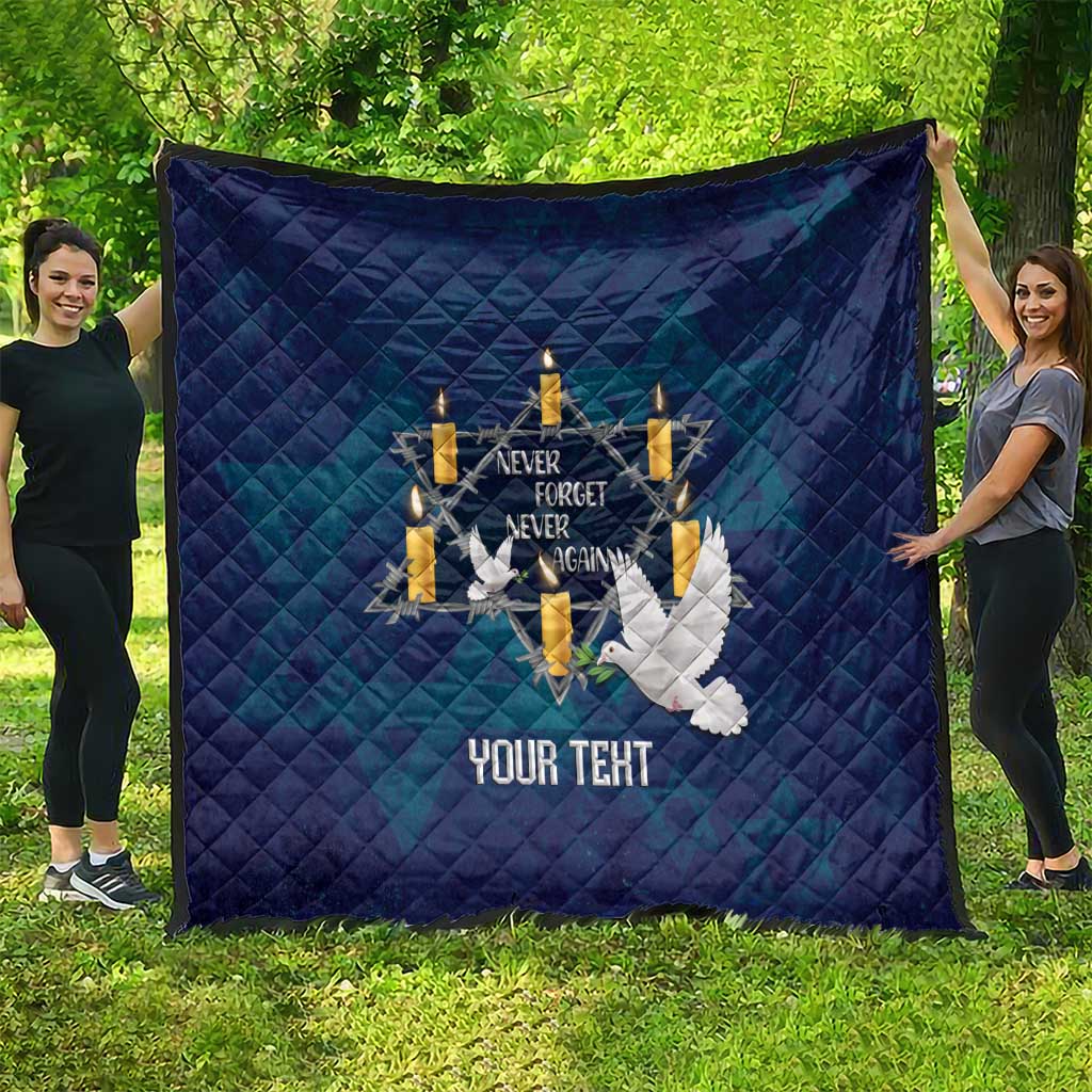 Personalised Israel Holocaust Remembrance Day Quilt Yom HaShoah Never Forget Never Again