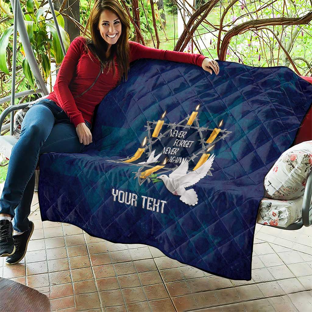 Personalised Israel Holocaust Remembrance Day Quilt Yom HaShoah Never Forget Never Again