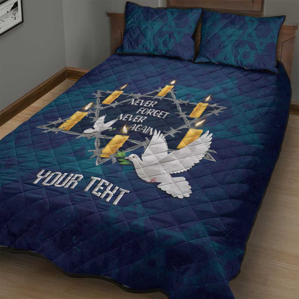 Personalised Israel Holocaust Remembrance Day Quilt Bed Set Yom HaShoah Never Forget Never Again