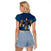 Personalised Israel Holocaust Remembrance Day Raglan Cropped T Shirt Yom HaShoah Never Forget Never Again