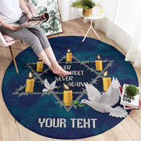 Personalised Israel Holocaust Remembrance Day Round Carpet Yom HaShoah Never Forget Never Again