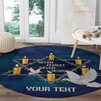 Personalised Israel Holocaust Remembrance Day Round Carpet Yom HaShoah Never Forget Never Again