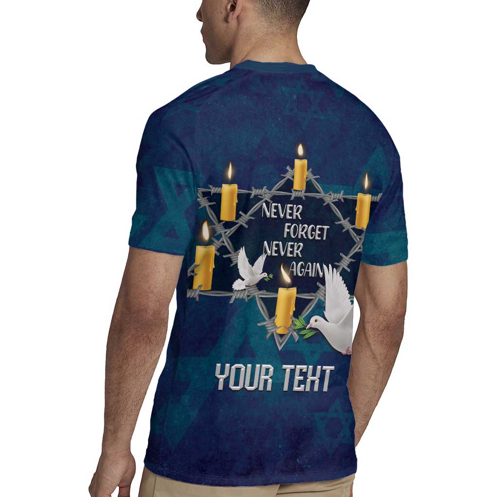 Personalised Israel Holocaust Remembrance Day Rugby Jersey Yom HaShoah Never Forget Never Again