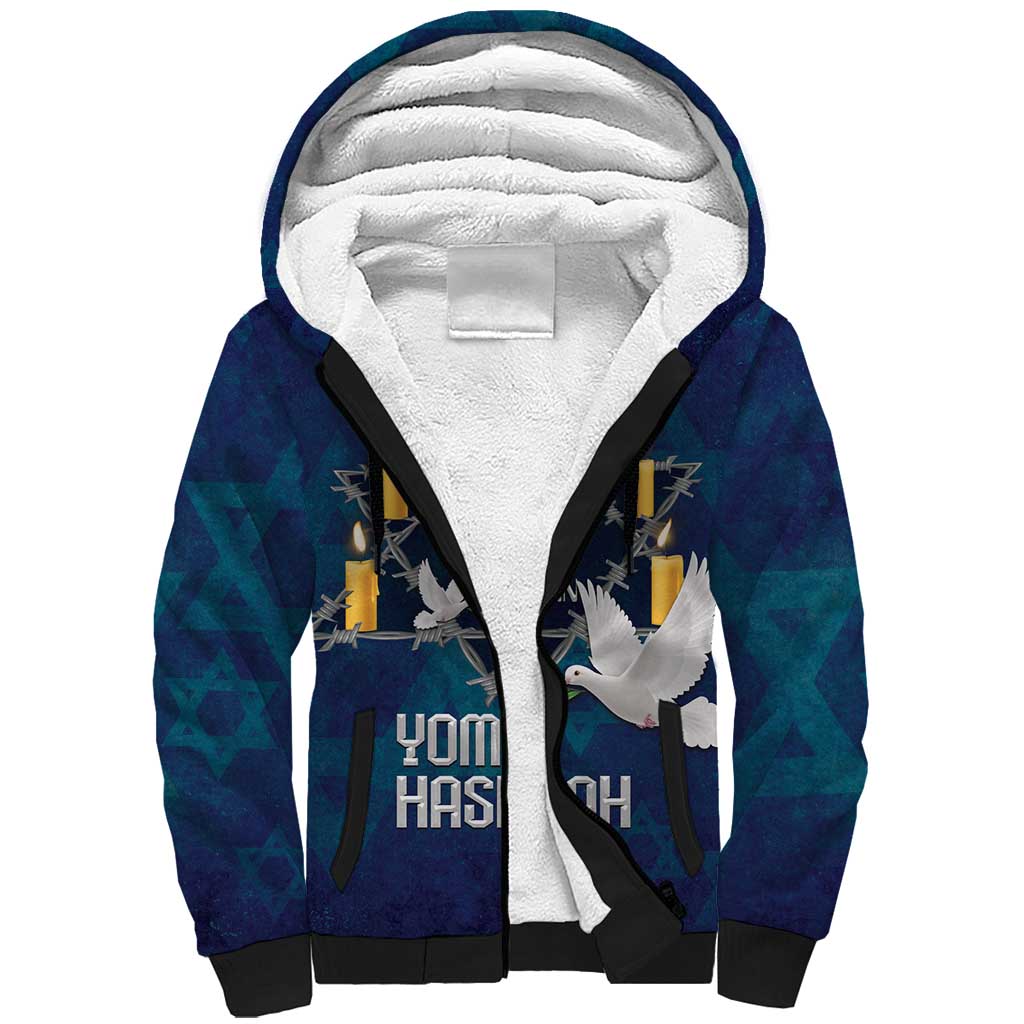 Personalised Israel Holocaust Remembrance Day Sherpa Hoodie Yom HaShoah Never Forget Never Again