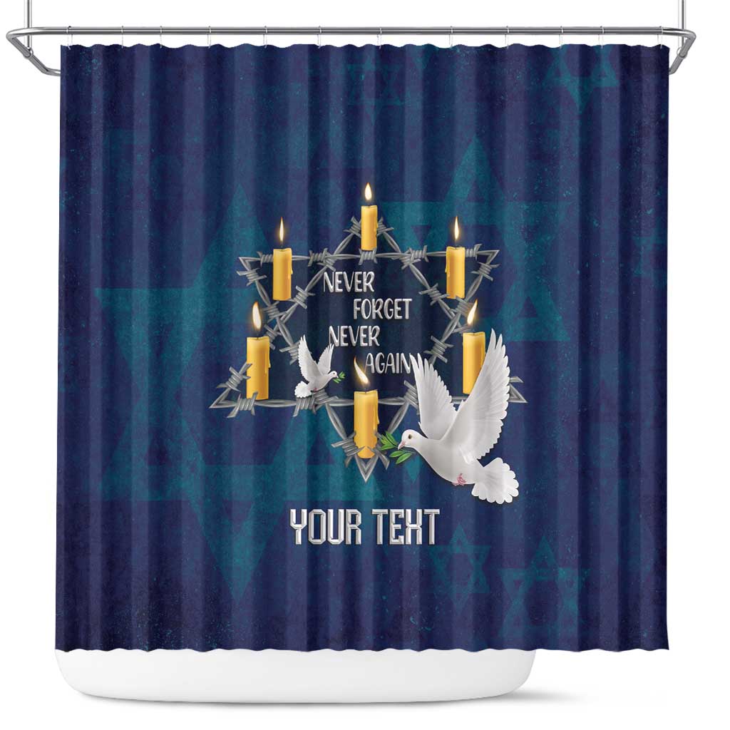 Personalised Israel Holocaust Remembrance Day Shower Curtain Yom HaShoah Never Forget Never Again