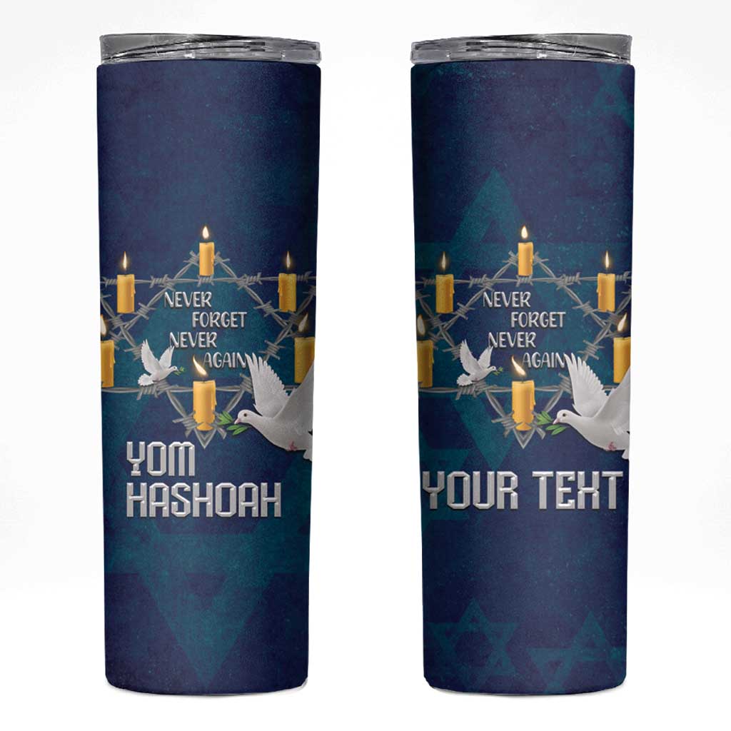 Personalised Israel Holocaust Remembrance Day Skinny Tumbler Yom HaShoah Never Forget Never Again