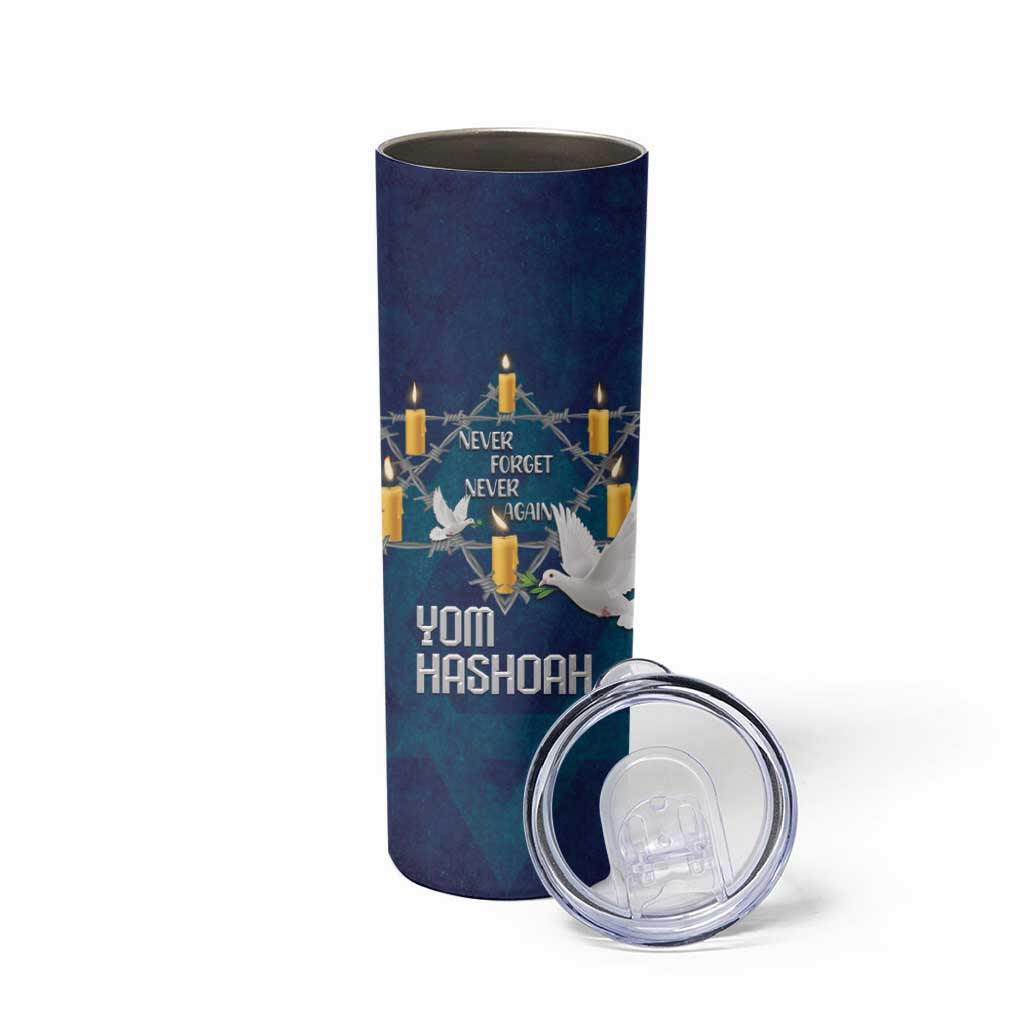 Personalised Israel Holocaust Remembrance Day Skinny Tumbler Yom HaShoah Never Forget Never Again