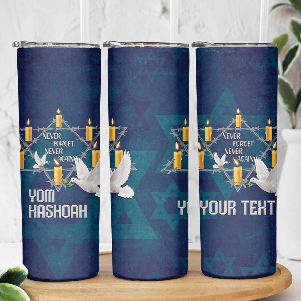 Personalised Israel Holocaust Remembrance Day Skinny Tumbler Yom HaShoah Never Forget Never Again