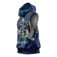 Personalised Israel Holocaust Remembrance Day Sleeveless Hoodie Yom HaShoah Never Forget Never Again