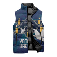 Personalised Israel Holocaust Remembrance Day Sleeveless Puffer Jacket Yom HaShoah Never Forget Never Again
