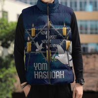 Personalised Israel Holocaust Remembrance Day Sleeveless Puffer Jacket Yom HaShoah Never Forget Never Again
