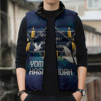 Personalised Israel Holocaust Remembrance Day Sleeveless Puffer Jacket Yom HaShoah Never Forget Never Again