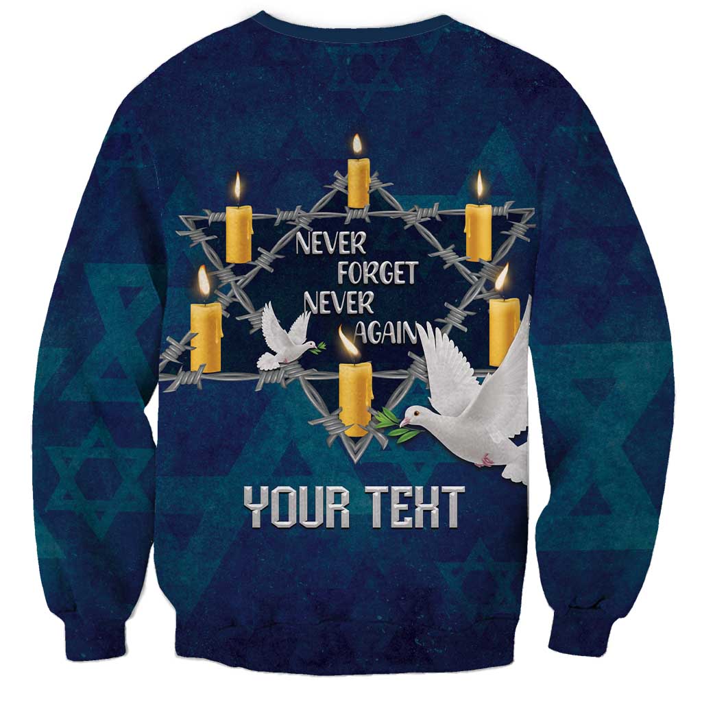 Personalised Israel Holocaust Remembrance Day Sweatshirt Yom HaShoah Never Forget Never Again