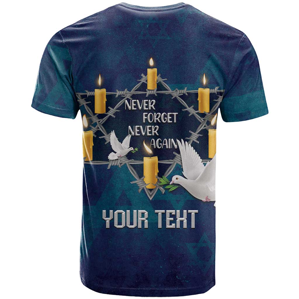 Personalised Israel Holocaust Remembrance Day T Shirt Yom HaShoah Never Forget Never Again