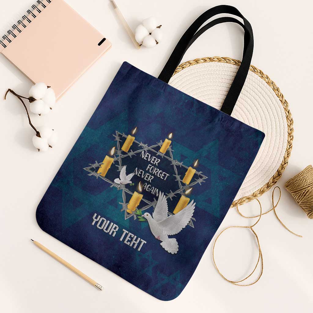Personalised Israel Holocaust Remembrance Day Tote Bag Yom HaShoah Never Forget Never Again