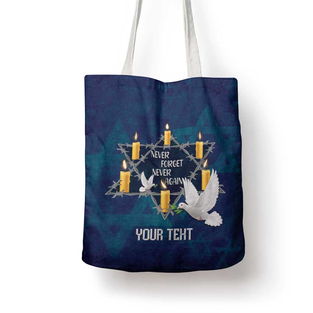Personalised Israel Holocaust Remembrance Day Tote Bag Yom HaShoah Never Forget Never Again