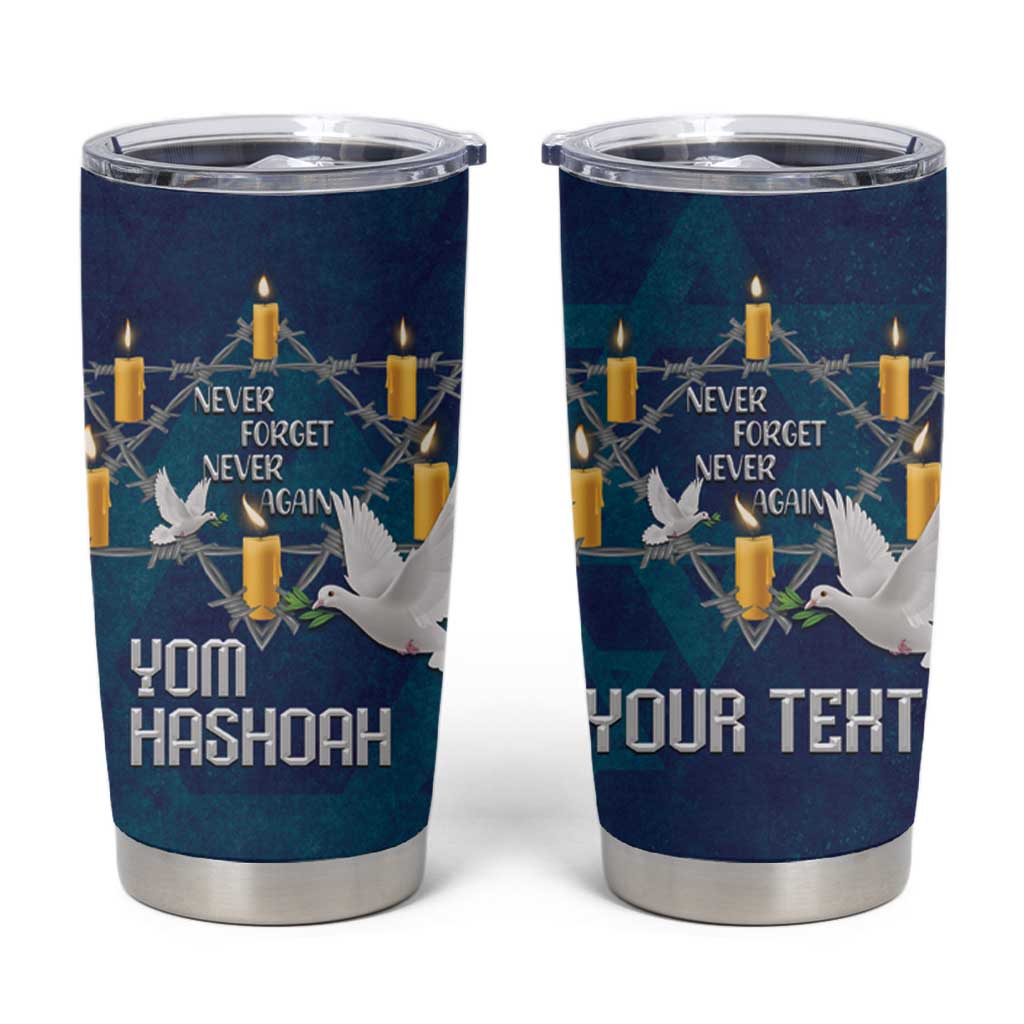 Personalised Israel Holocaust Remembrance Day Tumbler Cup Yom HaShoah Never Forget Never Again