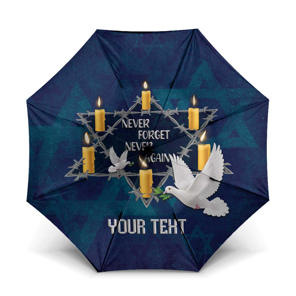 Personalised Israel Holocaust Remembrance Day Umbrella Yom HaShoah Never Forget Never Again