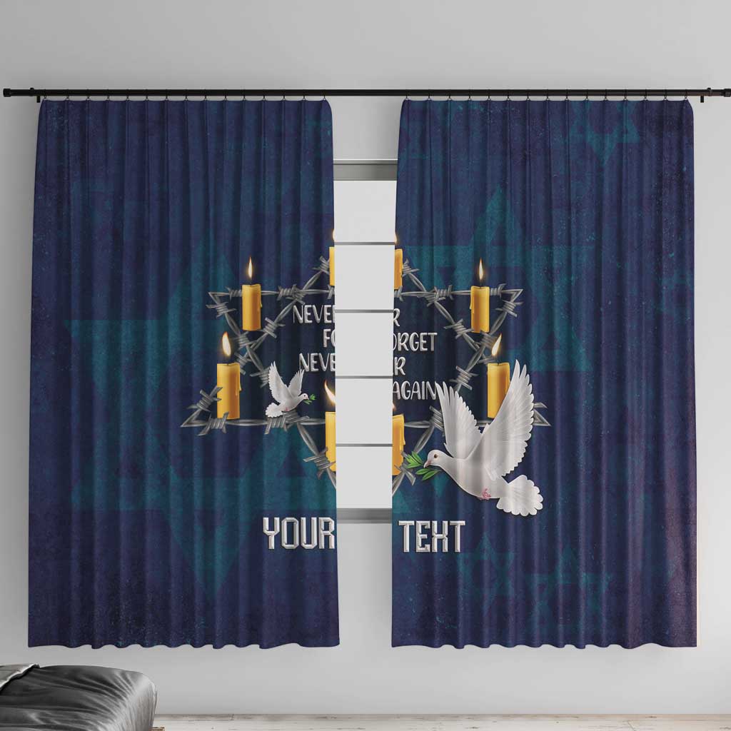 Personalised Israel Holocaust Remembrance Day Window Curtain Yom HaShoah Never Forget Never Again
