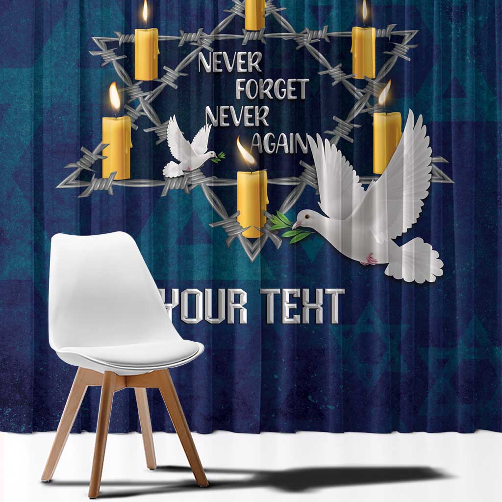Personalised Israel Holocaust Remembrance Day Window Curtain Yom HaShoah Never Forget Never Again