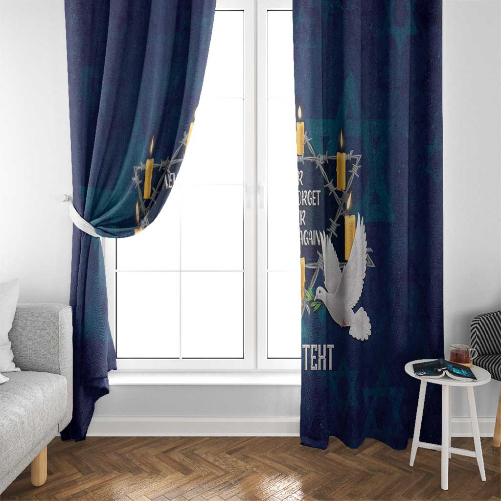 Personalised Israel Holocaust Remembrance Day Window Curtain Yom HaShoah Never Forget Never Again