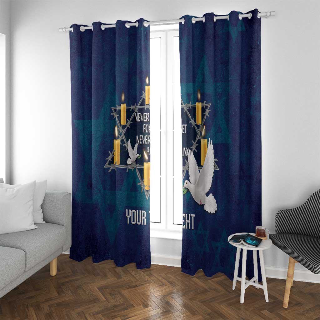 Personalised Israel Holocaust Remembrance Day Window Curtain Yom HaShoah Never Forget Never Again