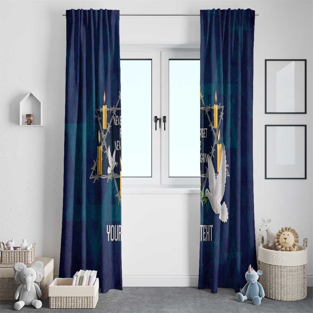 Personalised Israel Holocaust Remembrance Day Window Curtain Yom HaShoah Never Forget Never Again