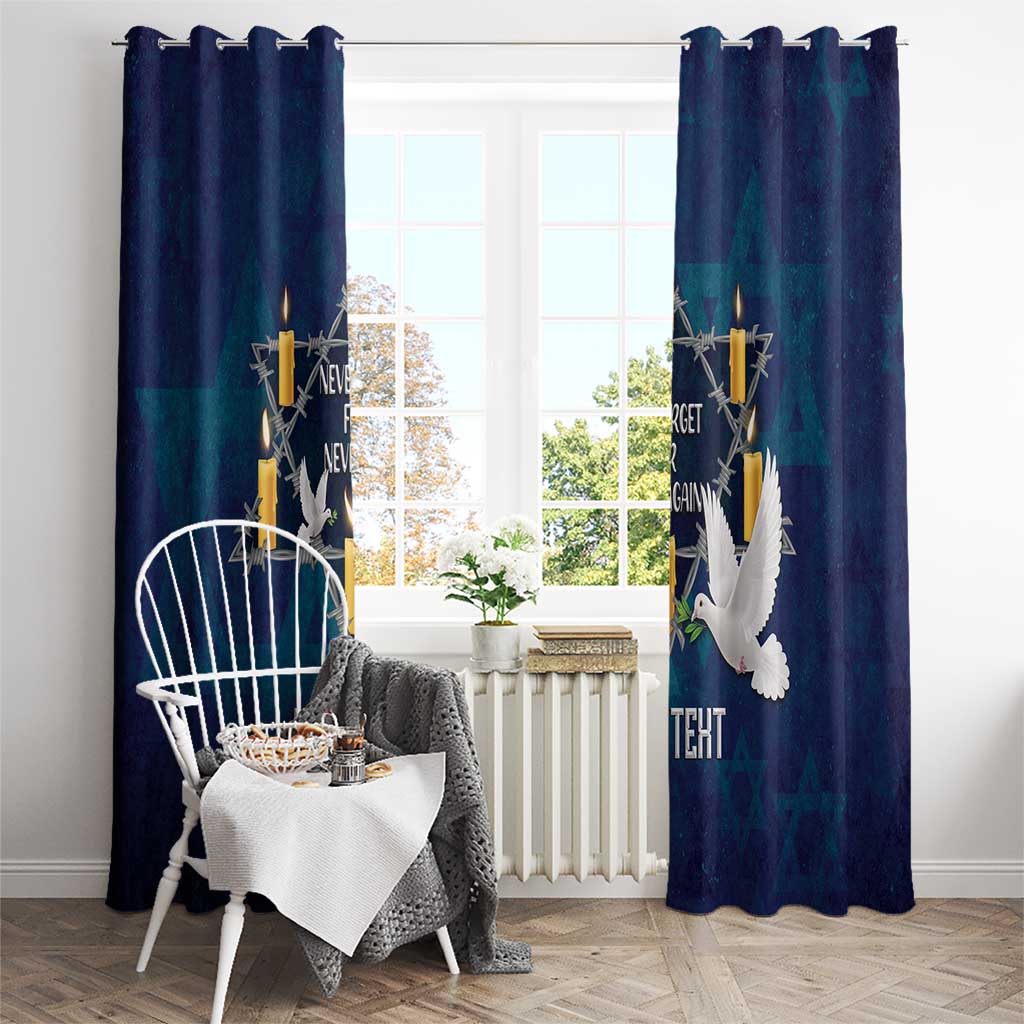 Personalised Israel Holocaust Remembrance Day Window Curtain Yom HaShoah Never Forget Never Again