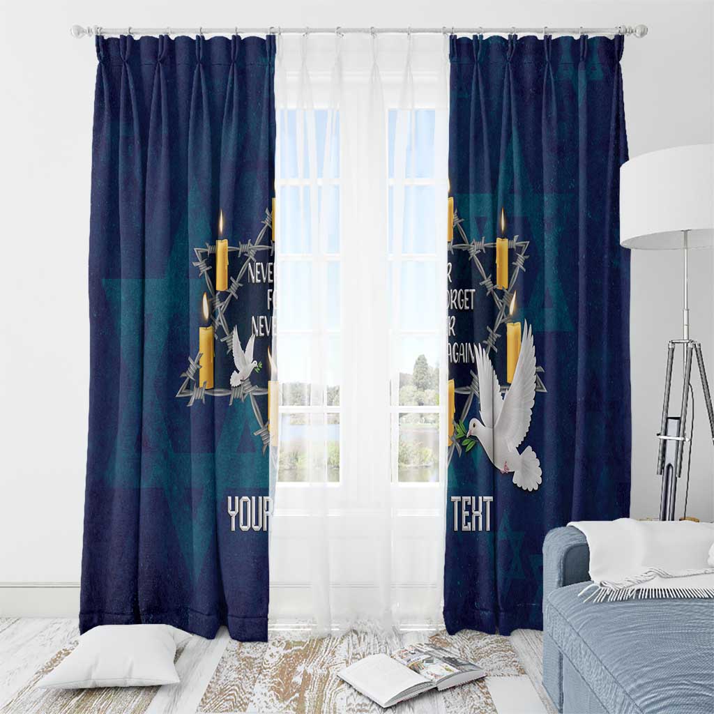 Personalised Israel Holocaust Remembrance Day Window Curtain Yom HaShoah Never Forget Never Again