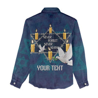 Personalised Israel Holocaust Remembrance Day Women Casual Shirt Yom HaShoah Never Forget Never Again