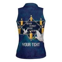 Personalised Israel Holocaust Remembrance Day Women Sleeveless Polo Shirt Yom HaShoah Never Forget Never Again
