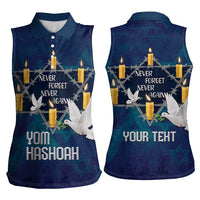 Personalised Israel Holocaust Remembrance Day Women Sleeveless Polo Shirt Yom HaShoah Never Forget Never Again