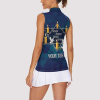 Personalised Israel Holocaust Remembrance Day Women Sleeveless Polo Shirt Yom HaShoah Never Forget Never Again