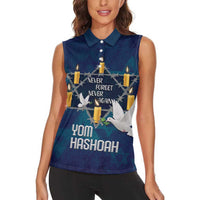 Personalised Israel Holocaust Remembrance Day Women Sleeveless Polo Shirt Yom HaShoah Never Forget Never Again