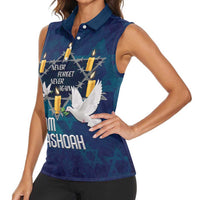 Personalised Israel Holocaust Remembrance Day Women Sleeveless Polo Shirt Yom HaShoah Never Forget Never Again