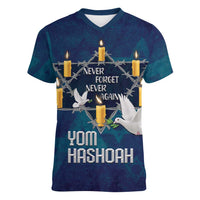 Personalised Israel Holocaust Remembrance Day Women V-Neck T-Shirt Yom HaShoah Never Forget Never Again