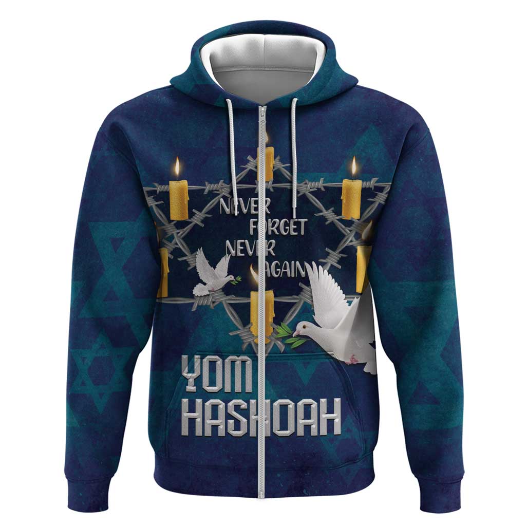 Personalised Israel Holocaust Remembrance Day Zip Hoodie Yom HaShoah Never Forget Never Again