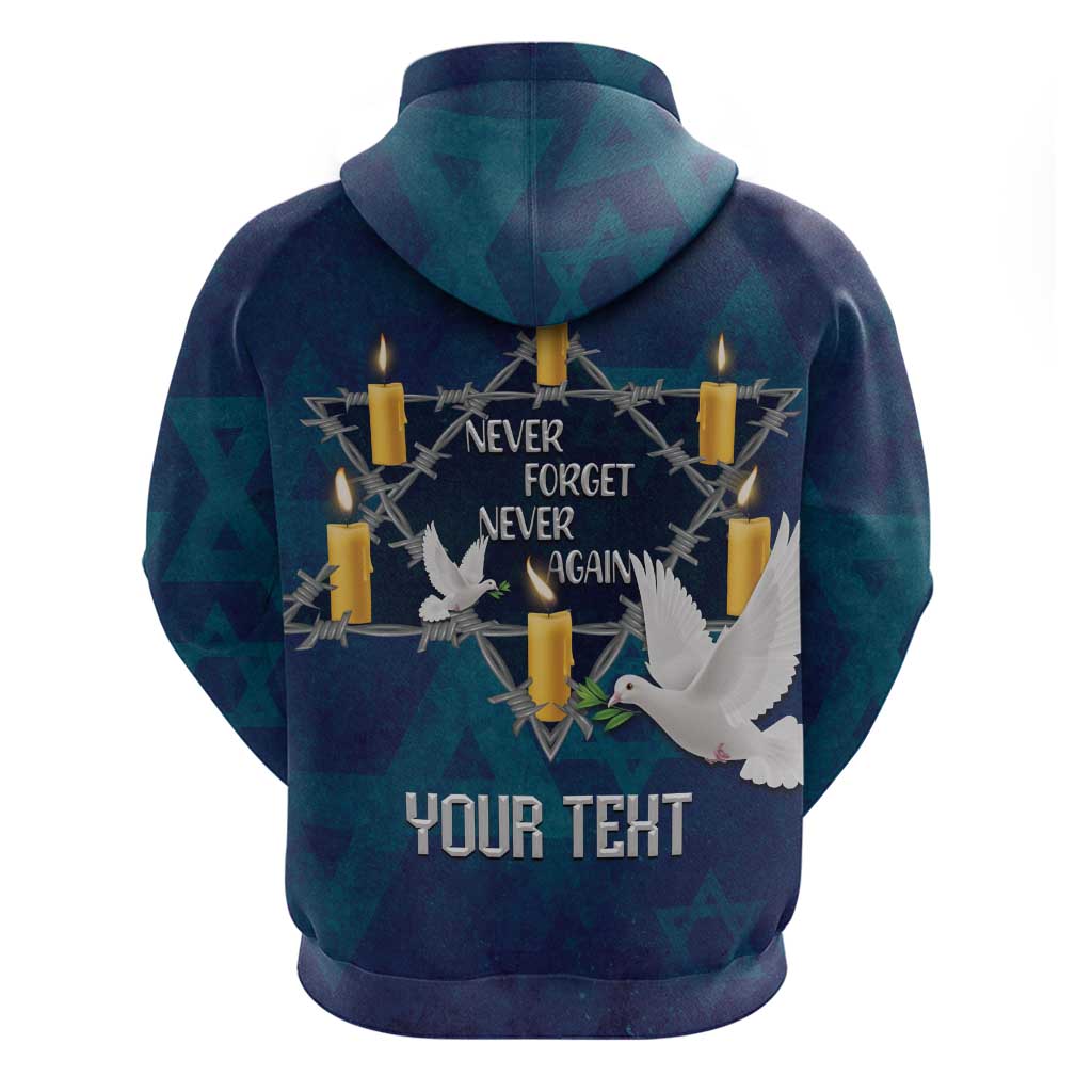 Personalised Israel Holocaust Remembrance Day Zip Hoodie Yom HaShoah Never Forget Never Again