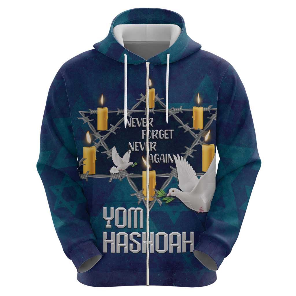 Personalised Israel Holocaust Remembrance Day Zip Hoodie Yom HaShoah Never Forget Never Again