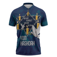 Personalised Israel Holocaust Remembrance Day Zipper Polo Shirt Yom HaShoah Never Forget Never Again