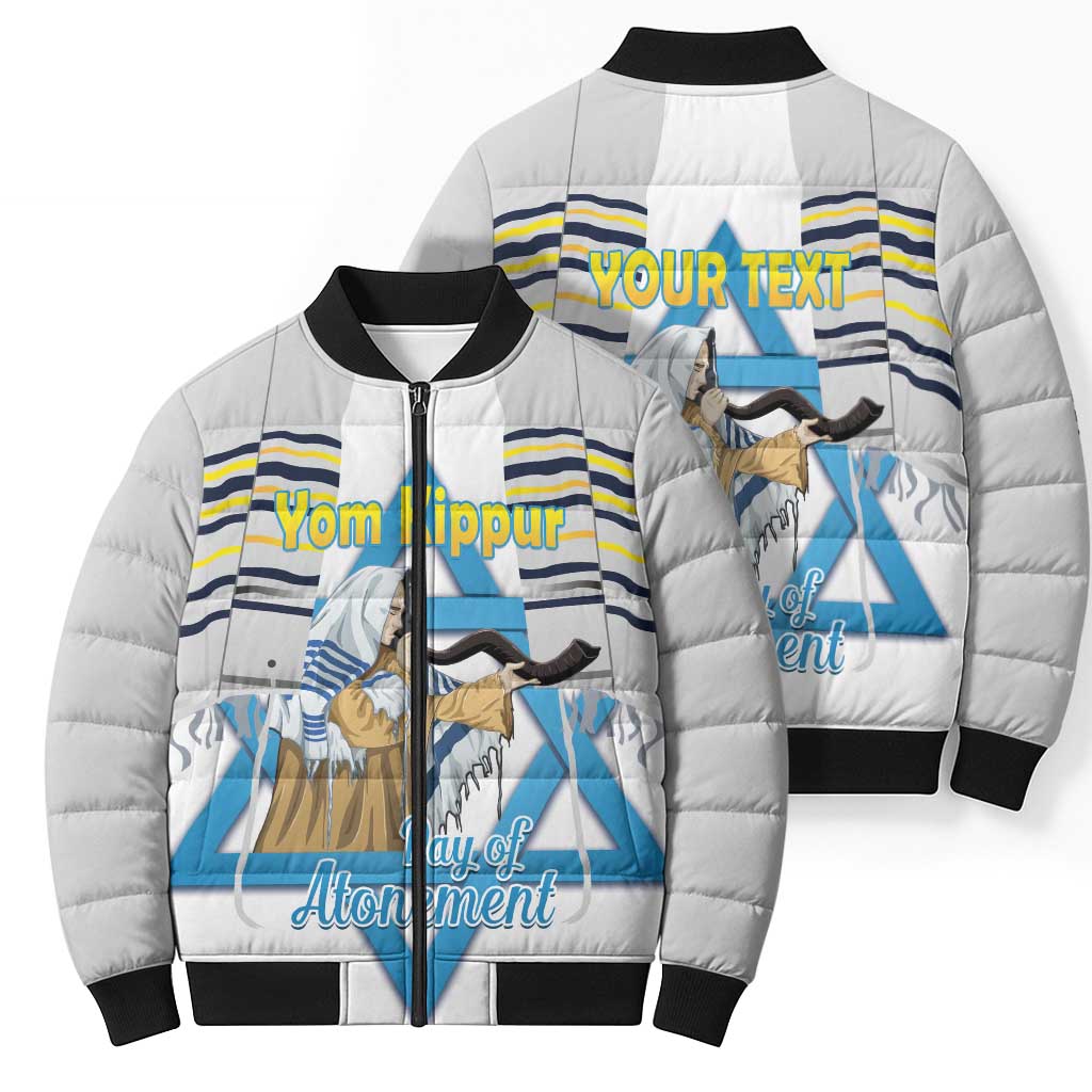 Personalised Yom Kippur Israel Bomber Puffer Jacket Day of Atonement Jewish Tallit