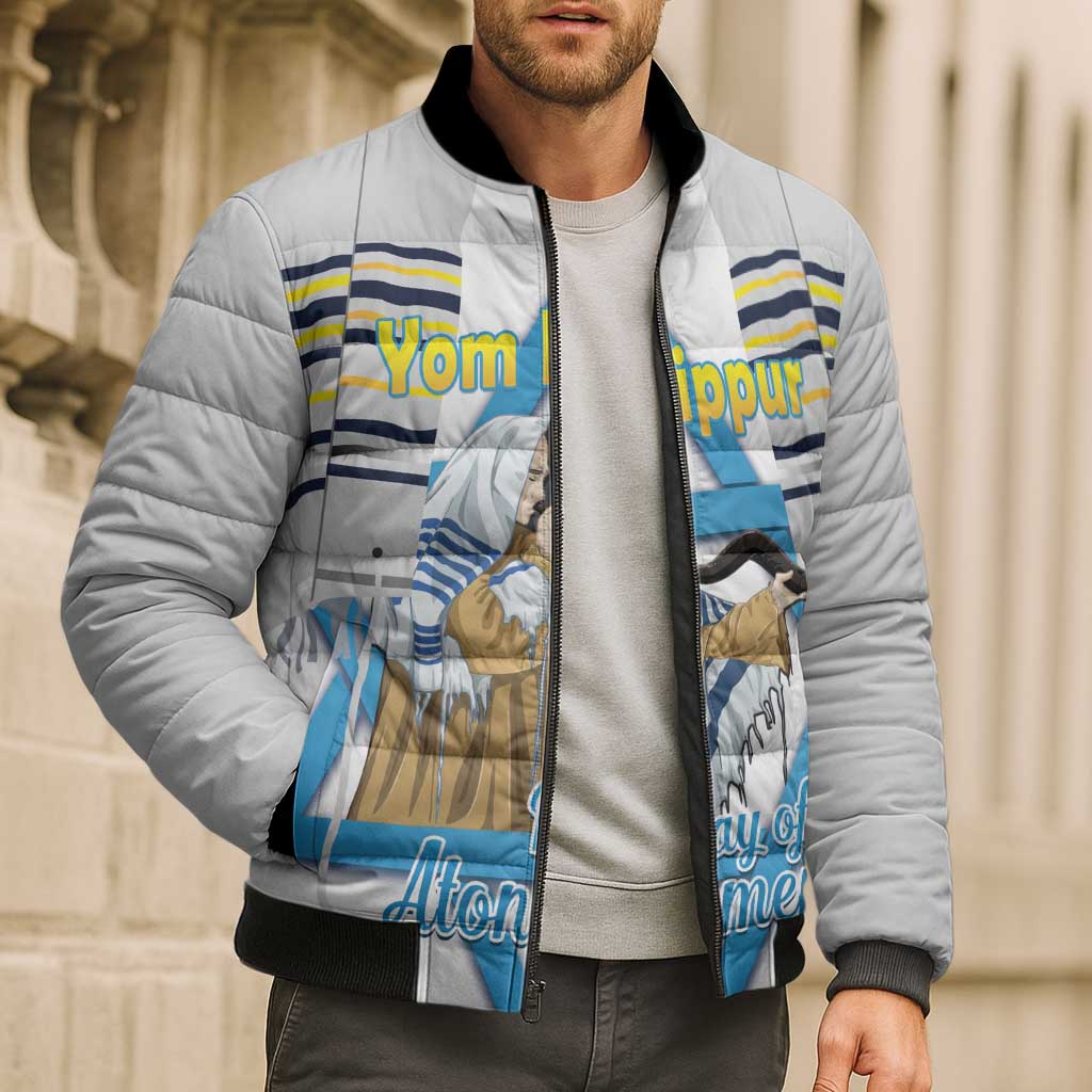 Personalised Yom Kippur Israel Bomber Puffer Jacket Day of Atonement Jewish Tallit