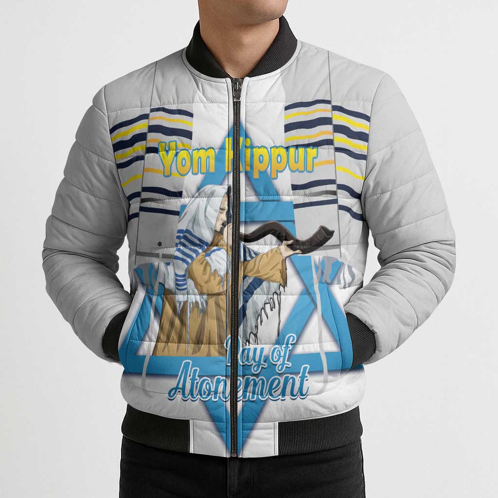 Personalised Yom Kippur Israel Bomber Puffer Jacket Day of Atonement Jewish Tallit