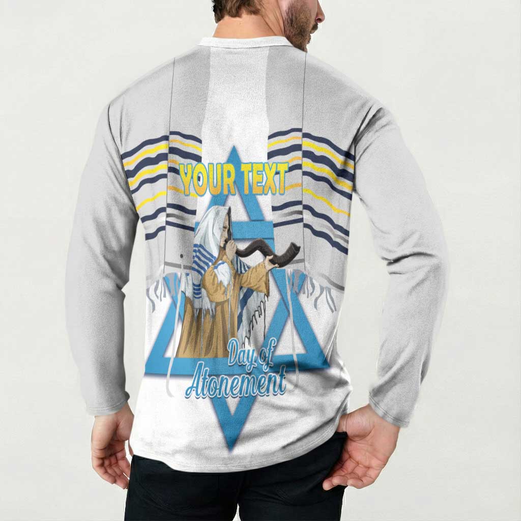 Personalised Yom Kippur Israel Button Sweatshirt Day of Atonement Jewish Tallit