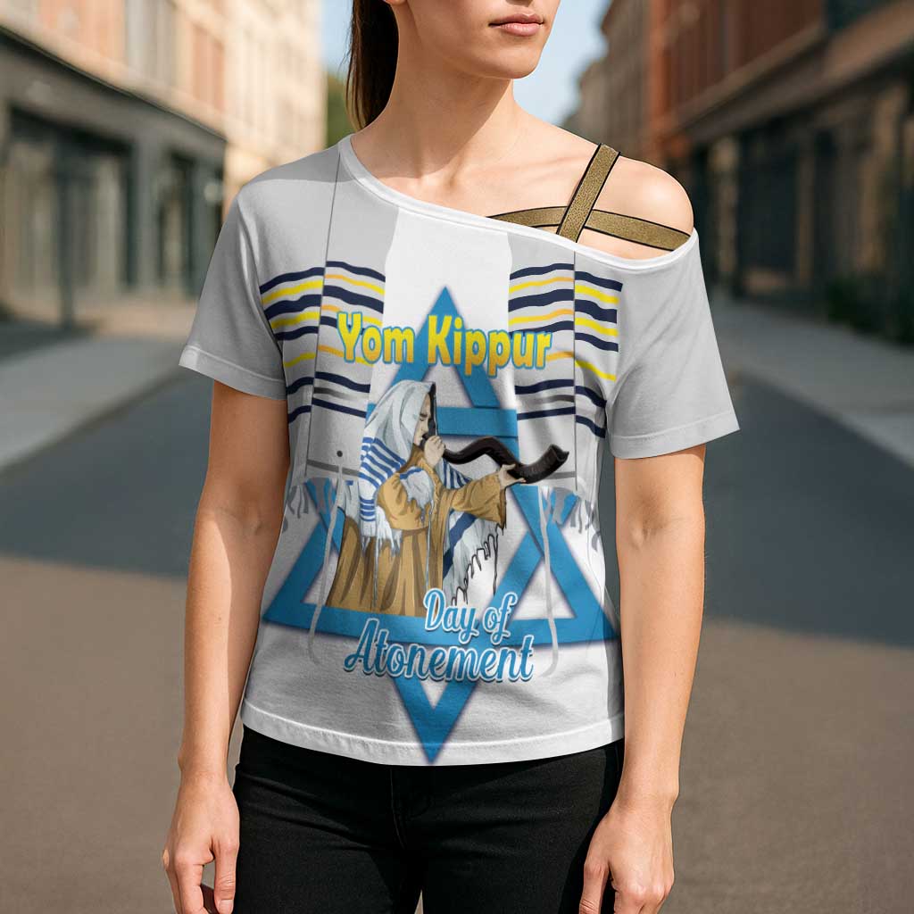 Personalised Yom Kippur Israel Cross Shoulder Shirt Day of Atonement Jewish Tallit