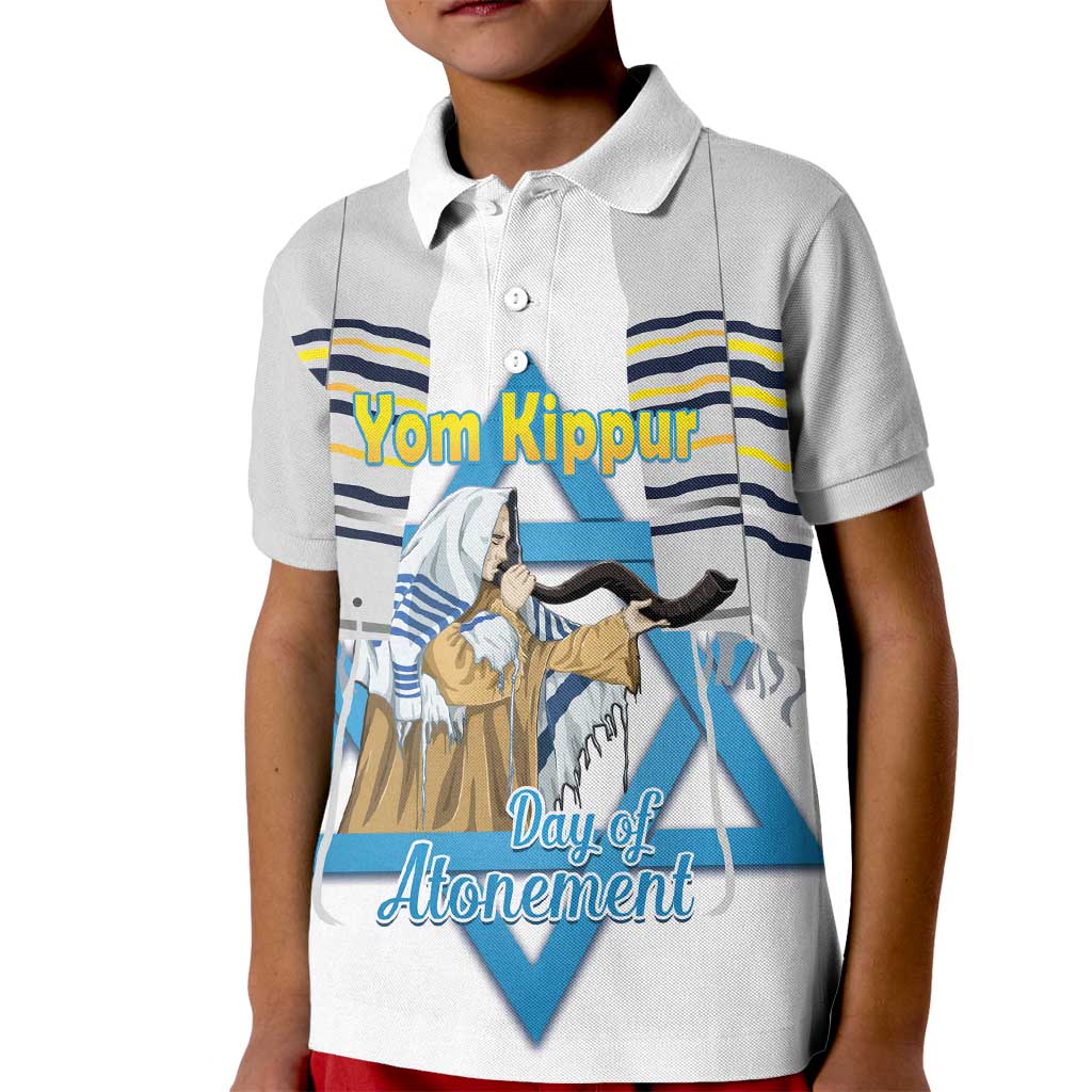 Personalised Yom Kippur Israel Kid Polo Shirt Day of Atonement Jewish Tallit