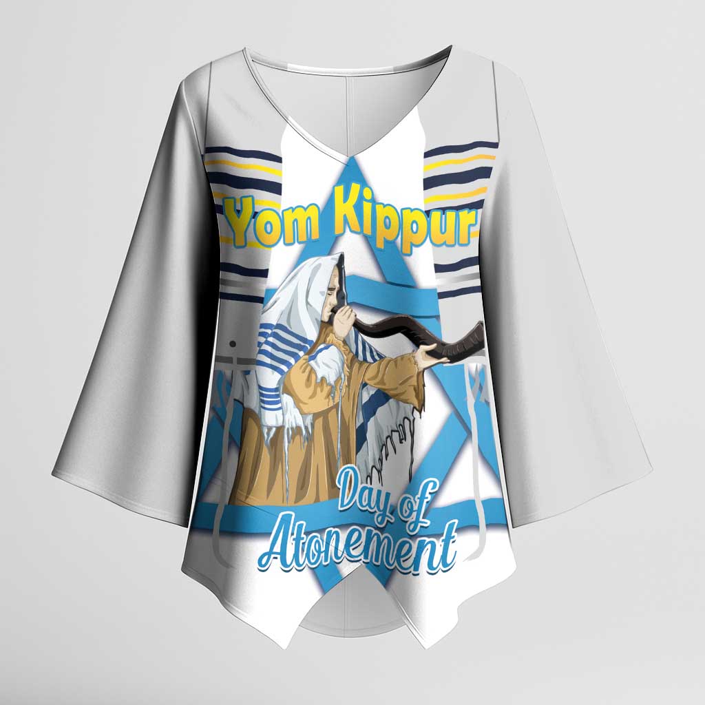 Personalised Yom Kippur Israel Kimono Sleeve Blouse Day of Atonement Jewish Tallit
