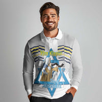 Personalised Yom Kippur Israel Long Sleeve Polo Shirt Day of Atonement Jewish Tallit
