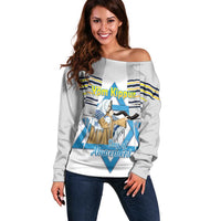 Personalised Yom Kippur Israel Off Shoulder Sweater Day of Atonement Jewish Tallit