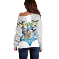 Personalised Yom Kippur Israel Off Shoulder Sweater Day of Atonement Jewish Tallit
